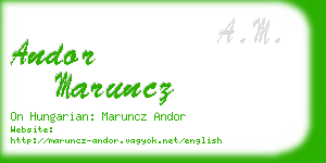 andor maruncz business card